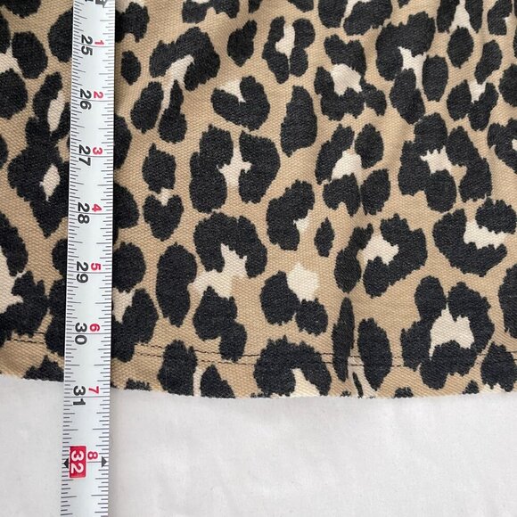Audrey 3+1 Leopard Print Short Sleeve Stretch Flowy A-Line Mini Dress‎ Women M - Picture 8 of 10